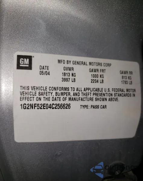 2004 Pontiac Grand Am Se1 из США, поврежденный, VIN 1G2NF52E04C256626